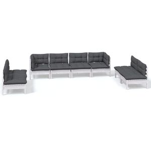 vidaXL 8-tlg. Garten-Lounge-Set mit Kissen Kiefer Massivholz