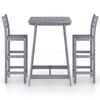 vidaXL 3-tlg. Garten-Bar-Set Grau Massivholz Akazie