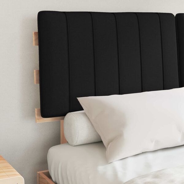 vidaXL Bettgestell mit gepolstertem Kopfteil Schwarz 140 x 200 cm