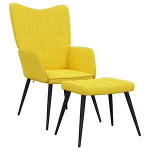 vidaXL Relaxsessel mit Hocker Senfgelb Stoff