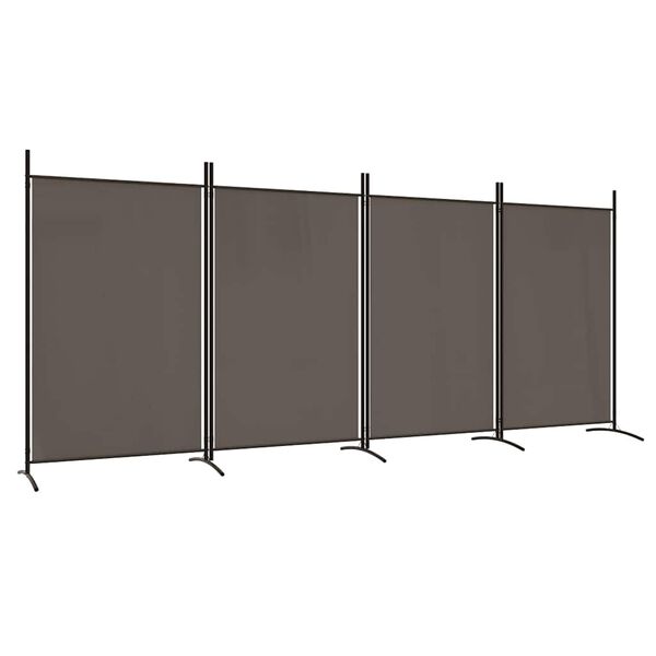 vidaXL 4-tlg. Paravent Anthrazit 346x180 cm Stoff