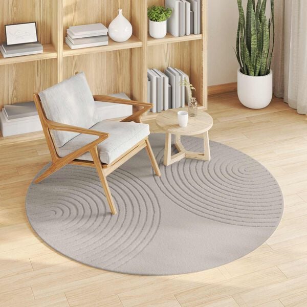 vidaXL Bereichsteppiche Rund Creme &Oslash; 200 CM