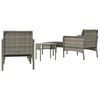 vidaXL 5-tlg. Garten-Lounge-Set mit Kissen Grau Poly Rattan