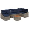 vidaXL Gartensofa-set mit Kissen mit Speicher 8 pcs Grau Poly Rattan
