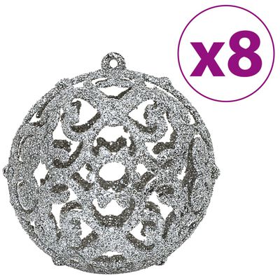 vidaXL Weihnachtskugeln 100 Stk. Grau 3 / 4 / 6 cm