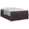 vidaXL Bettgestell mit Matratze Dunkelbraun 140 x 200 cm Stoff