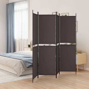 vidaXL 4-tlg. Paravent Braun 200x200 cm Stoff
