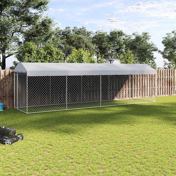vidaXL Outdoor-Hundezwinger mit &Uuml;berdachung 760x190x225 cm