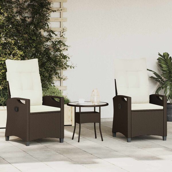 vidaXL Gartenstuhl 2 pcs Braun und Creme 56 x 60 x 112 cm
