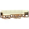 vidaXL Outdoor-Sofagarnitur 8 stk. 7-Sitzer Natur und Creme Polyester