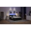 vidaXL Boxspringbett mit Matratze mit LED Schwarz 140 x 190 cm Stoff