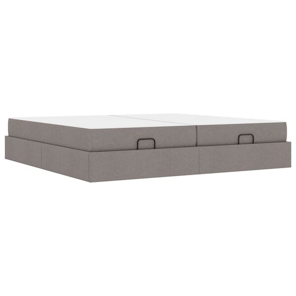 vidaXL Bettgestell mit Matratze mit Matratze 2 pcs Taupe Stoff