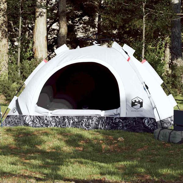 vidaXL Campingzelt 2 Personen Wei&szlig; Verdunkelungsstoff Quick Release