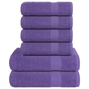 vidaXL 6-tlg. Handtuch-Set FROGN Lila 360 g/m&sup2;