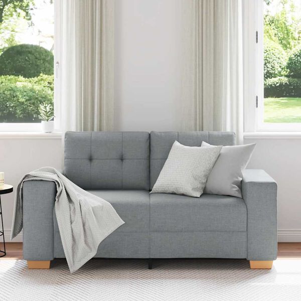 vidaXL Zweisitzer-Sofa Hellgrau 120 cm Stoff