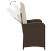 vidaXL Gartenbank Verstellbar mit Kissen Braun Poly Rattan
