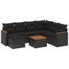 vidaXL 8-tlg. Garten-Sofagarnitur mit Kissen Schwarz Poly Rattan