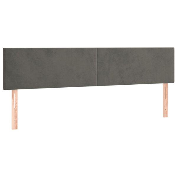vidaXL LED Kopfteil Dunkelgrau 160x5x78/88 cm Samt