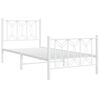 vidaXL Bettgestell mit Kopf- und Fu&szlig;teil Metall Wei&szlig; 75x190 cm