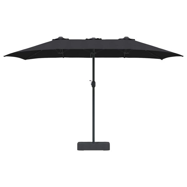 vidaXL Garten-Sonnenschirm Schwarz 385 x 209 x 244 cm Polyester