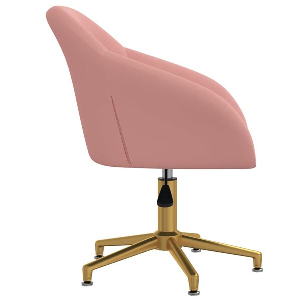 vidaXL Esszimmerst&uuml;hle 6 Stk. Drehbar Rosa Samt