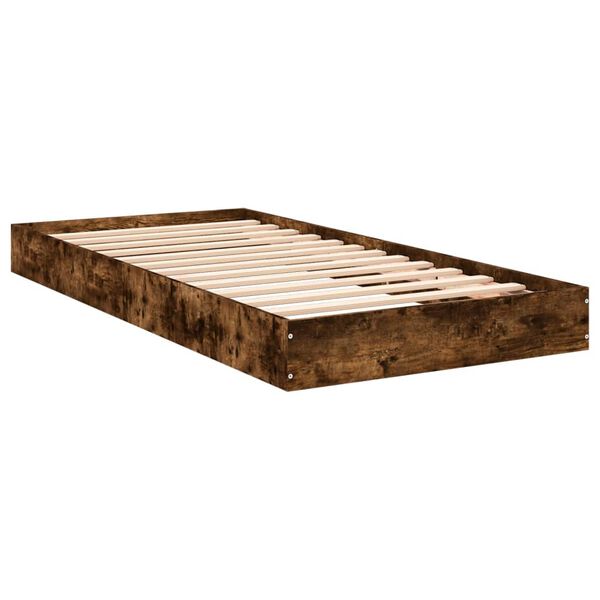 vidaXL Bettgestell ohne Matratze R&auml;uchereiche 90x200 cm Holzwerkstoff