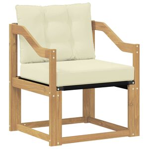 vidaXL Outdoor-Sofa Massives Akazienholz und Textilene Wei&szlig;