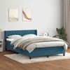 vidaXL Boxspringbett mit Matratze Dunkelblau 160x210 cm Samt