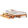 vidaXL Massivholzbett ohne Matratze Wachsbraun 150x200 cm Kiefernholz