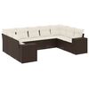 vidaXL 9-tlg. Garten-Sofagarnitur mit Kissen Braun Poly Rattan