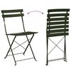 vidaXL Klapp Bistro Set 3 pcs Dunkelgrün Stahl