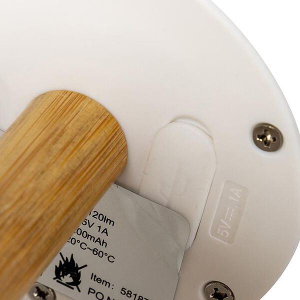 Bo-Camp LED-Tischlampe mit Schirm Cambridge Wei&szlig; und Braun