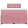 vidaXL Boxspringbett mit Matratze Rosa 120x190 cm Samt
