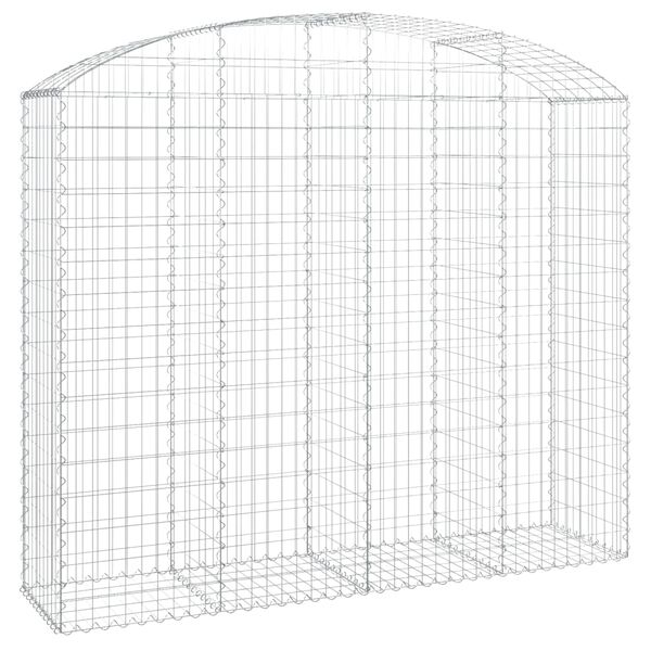 vidaXL Gabione mit Hochbogen 200x50x160/180 cm Verzinktes Eisen