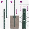 vidaXL Zaun mit Pfosten Gr&uuml;n 1,5 x 25 m Stahl