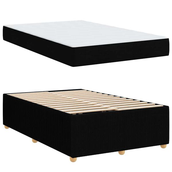 vidaXL Bettrahmen mit Matratze Schwarz 120 x 200 cm Stoff