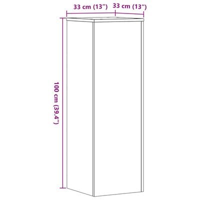 vidaXL Pflanzenständer Altholz-Optik 33x33x100 cm Holzwerkstoff