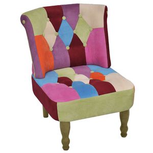vidaXL Franz&ouml;sischer Stuhl mit Patchwork-Design Stoff