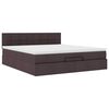 vidaXL Ottoman-Bett mit Matratze Dunkelbraun 180x200 cm Stoff