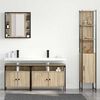 vidaXL Badezimmerm&ouml;bel-Set mit Regal 4 pcs Sonoma-Eiche Holzwerkstoff