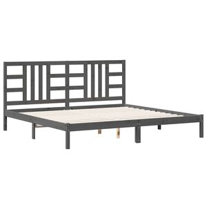 vidaXL Massivholzbett Grau 200x200 cm