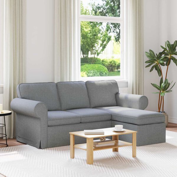 vidaXL Sofa Hellgrau Gesamtabmessungen: 195 x 138 x 80 cm (B x T x H)