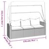 vidaXL 4-tlg. Garten-Sofagarnitur mit Kissen Grau Poly Rattan