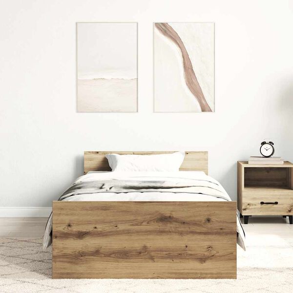 vidaXL Bettgestell ohne Matratze Artisan-Eiche 100x200cm Holzwerkstoff