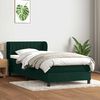 vidaXL Boxspringbett mit Matratze Dunkelgr&uuml;n 90x210 cm Samt