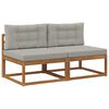 vidaXL Outdoor Mittelsofa mit Kissen 2 St&uuml;ck Natur