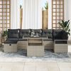 vidaXL Garten-Sofa-Set mit Kissen 8 pcs Hellgrau Poly Rattan