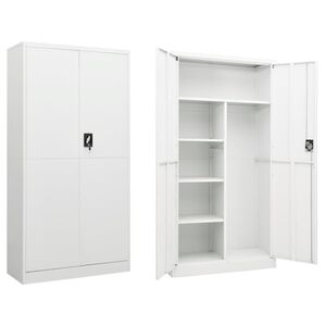 vidaXL Schlie&szlig;fachschrank Wei&szlig; 90x40x180 cm Stahl