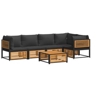 vidaXL 6-tlg. Garten-Sofagarnitur mit Kissen Massivholz Akazie