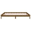 vidaXL Massivholzbett mit LEDs Honigbraun 160x200 cm